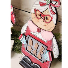 Load image into Gallery viewer, Standing Mrs. Claus Bakery SVG File | Laser Cut File | Mrs. Claus SVG File | Christmas Shelf Sitter | Mrs. Claus Shelf Sitter SVG