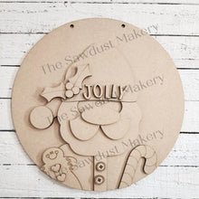 Load image into Gallery viewer, Jolly Santa 10.5" Door Hanger SVG File | Laser Cut File | Christmas SVG File | Door Hanger SVG | Santa Claus Laser file | Christmas svg