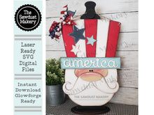 Load image into Gallery viewer, Uncle Sam Door Hanger SVG File | Laser Cut File | Uncle Sam SVG File | Door Hanger svg | Summer svg | USA svg | Patriotic svg | America