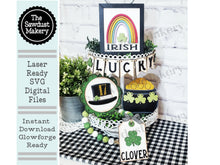 Load image into Gallery viewer, St. Patrick's Day SVG File | Lucky | Laser Cut File | Glowforge | Lucky SVG File | SVG | Pot of Gold | Rainbow | Irish