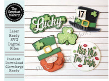 Load image into Gallery viewer, Lucky Leprechaun St. Patrick's Day SVG File | Lucky | Laser Cut File | Glowforge | Lucky SVG File | SVG | Kiss me I'm Irish