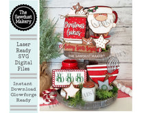 Load image into Gallery viewer, Vintage Santa Claus Cookie SVG File | Laser Cut File | Glowforge | Santa Claus | Milk & Cookies | Santa SVG | Santa Baking Set