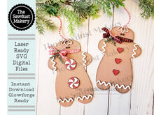 Load image into Gallery viewer, Large Gingerbread Christmas Ornament SVG File | Laser Cut File | Christmas Ornament SVG | Gingerbread Ornament svg | Peppermints