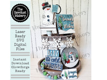 Load image into Gallery viewer, Hello Winter Snowman SVG File | Laser Cut File | Let it Snow | Winter SVG | Snowman svg | Snowflakes | Flakey Friends | Freezin Season SVG