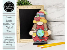 Load image into Gallery viewer, Girl Teacher Gnome SVG File | Laser Cut File | Glowforge | Teacher Gnome SVG File | SVG | Gnome | Gnome Shelf Sitter | Teacher Gifts