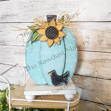 Load image into Gallery viewer, Fall Pumpkin Shelf Sitters SVG File | Laser Cut File | Glowforge | Sunflowers | Pumpkins | Fall Mantle Decor | Fall Pumpkin laser Cut File