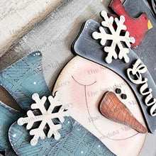 Load image into Gallery viewer, Let it Snow Snowman Pallet Sign Door Hanger SVG File | Laser Cut File | Snowman SVG File | Door Hanger svg | WinterSVG | Snowflakes