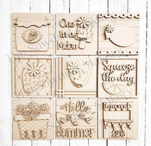 Load image into Gallery viewer, Summer Fruit Laser Cut SVG File | Summer Interchangeable Leaning Sign Bundle File SVG | Strawberry | Lemonade | Watermelon | Farmhouse Frame