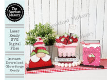 Load image into Gallery viewer, Standing Strawberry SVG File | Laser Cut File | Glowforge | Summer | Strawberry | Summer SVG | Gnome SVG | Daisies