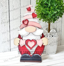 Load image into Gallery viewer, Valentine Standing Gnome SVG File | Hearts | Laser Cut File | Valentine's Day Gnome SVG File | SVG | Gnome | Gnome Shelf Sitter | Love svg
