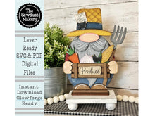 Load image into Gallery viewer, Farmer Gnome SVG File | Laser Cut File | Standing Gnome SVG File | Farm Gnome | Gnome Shelf Sitter | Farm Sweet Farm Gnome | Gnome SVG