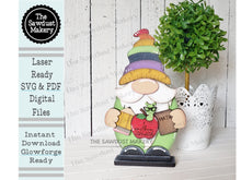 Load image into Gallery viewer, Teacher Gnome SVG File | Laser Cut File | Glowforge | Standing Teacher Gnome SVG File | SVG | Gnome | Gnome Shelf Sitter | Teacher Gifts