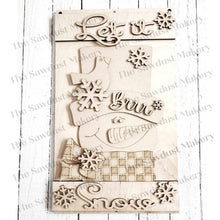 Load image into Gallery viewer, Let it Snow Snowman Pallet Sign Door Hanger SVG File | Laser Cut File | Snowman SVG File | Door Hanger svg | WinterSVG | Snowflakes