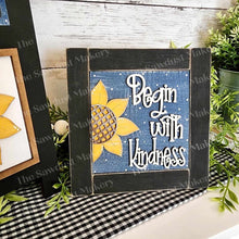 Load image into Gallery viewer, Sunflower Sign Laser Cut Files | Sunflower Interchangeable Leaning Sign Bundle File SVG | Glowforge | Fall Tiered Tray SVG | Farmhouse Frame