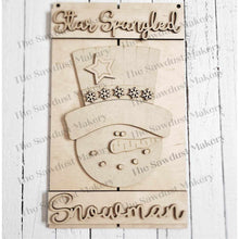 Load image into Gallery viewer, Star Spangled Snowman Pallet Sign Door Hanger SVG File | Laser Cut File | Patriotic Snowman SVG File | Door Hanger svg