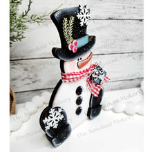 Load image into Gallery viewer, Chunky Sitting Snowman Shelf Sitter SVG | Snowman laser cut file | Snow SVG | Glowforge | Snowman | Frosty | Snowflakes |Winter SVG