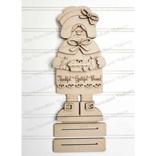 Load image into Gallery viewer, Standing Pilgrim Girl SVG File | Laser Cut File | Thanksgiving Pilgrim SVG File | Pilgrim Shelf Sitter | Fall | Thanksgiving | Pumpkin