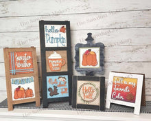 Load image into Gallery viewer, Fall Hello Pumpkin Laser Cut File | Farmhouse Interchangeable Leaning Sign Bundle File SVG | Glowforge | Farmhouse Signs