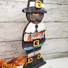 Load image into Gallery viewer, Standing Pilgrim Boy SVG File | Laser Cut File | Thanksgiving Pilgrim SVG File | Pilgrim Shelf Sitter | Fall | Thanksgiving | Pumpkin