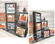 Load image into Gallery viewer, Fall Hello Pumpkin Laser Cut File | Farmhouse Interchangeable Leaning Sign Bundle File SVG | Glowforge | Farmhouse Signs