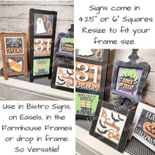 Load image into Gallery viewer, Halloween Sign Bundle Laser Cut File | Farmhouse Interchangeable Leaning Sign Bundle File SVG | Glowforge | Farmhouse Signs