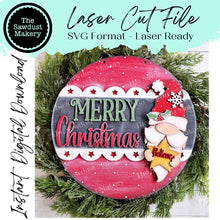 Load image into Gallery viewer, Merry Christmas Santa Gnome 10.5" Door Hanger SVG File | Laser Cut File | Christmas SVG File | Door Hanger SVG | Christmas svg