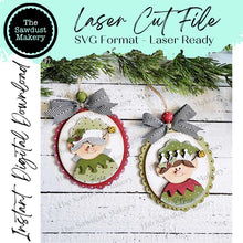 Load image into Gallery viewer, Elf Christmas Ornament SVG File | Laser Cut File | Christmas Ornament SVG | Personalized Ornament svg | Santa's Helpers