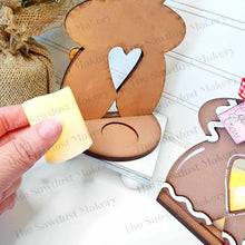 Load image into Gallery viewer, Gingerbread Boy & Girl Votive Shelf Sitter SVG File | Laser Cut File | Christmas SVG | Gingerbread svg | Votive Candles | Candy Cane SVG