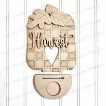 Load image into Gallery viewer, Harvest Pumpkin Votive Shelf Sitter SVG File | Laser Cut File | SVG | Fall svg | Votive Candles | Autumn SVG