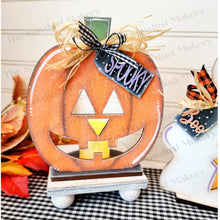 Load image into Gallery viewer, Halloween Votive Shelf Sitters SVG File | Laser Cut File | Halloween SVG | Ghost svg | Votive Candles | Jack O'Lantern SVG