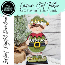 Load image into Gallery viewer, Standing Elf Boy SVG File | Laser Cut File | Standing Christmas Elf SVG | Elf | Elf Shelf Sitter | Christmas SVG