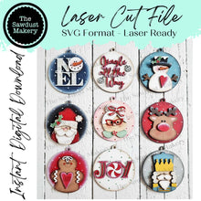 Load image into Gallery viewer, Christmas Holiday Ornament Bundle SVG File | Laser Cut File | Christmas Ornaments | Ornament SVG | Christmas svg | Snowman | Gingerbread