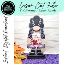 Load image into Gallery viewer, Bride of Frankenstein Gnome SVG File | Laser Cut File | Glowforge | Standing Gnome SVG File | SVG | Gnome Shelf Sitter | Halloween Gnome