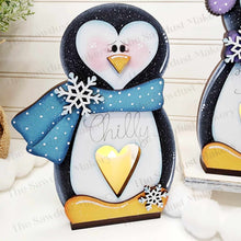 Load image into Gallery viewer, Penguin Candle Votive Shelf Sitter SVG File | Laser Cut File | Christmas SVG | Snowman svg | Votive Candles | Winter SVG