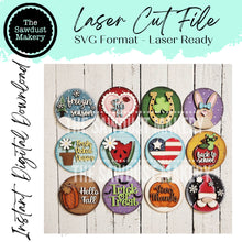 Load image into Gallery viewer, 12 Month Seasonal Bundle Candy Jar Cookie Jar lid Interchangeable Frame SVG File | Laser Cut File | Interchangeable Frame | Candy Jar Lid