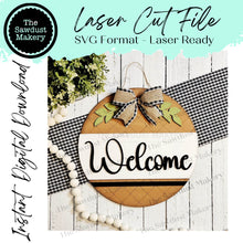 Load image into Gallery viewer, Welcome Door hanger SVG Laser File | Laser Cut Files | Laser cut SVG | Glowforge | Farmhouse Door Hanger SVG | Farmhouse decor