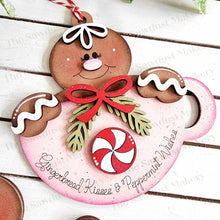 Load image into Gallery viewer, Gingerbread Tea/Cocoa Cup Christmas Ornament SVG File | Laser Cut File | Christmas Ornament SVG | Ornament SVG | Personalized