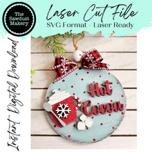 Load image into Gallery viewer, Hot Cocoa Christmas Ornament SVG File | Laser Cut File | Christmas Ornament Kit | Ornament SVG | Hot Cocoa SVG