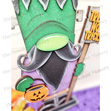 Load image into Gallery viewer, Frankenstein Gnome SVG File | Laser Cut File | Glowforge | Standing Gnome SVG File | SVG | Gnome Shelf Sitter | Boo | Halloween Gnome