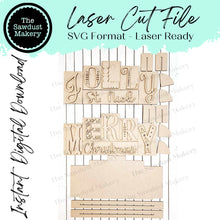 Load image into Gallery viewer, Merry & Jolly Word Blocks SVG | Christmas Word Block SVG | SVG File | Laser Cut File | Glowforge | Mantle Decor svg | Christmas svg