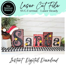 Load image into Gallery viewer, Santa Word Block SVG | Christmas Word Block SVG | SVG File | Laser Cut File | Glowforge | Mantle Decor svg | Christmas svg