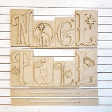 Load image into Gallery viewer, Noel & Fall Word Blocks SVG | Reversible Word Block SVG | SVG File | Laser Cut File | Glowforge | Mantle Decor svg | Holiday svg