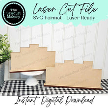 Load image into Gallery viewer, Mini Word Block 5 & 6 Letter Backer Base | Mini Word Block SVG | SVG File | Laser Cut File | Glowforge | Tiered Tray Laser decor SVG