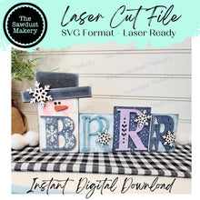 Load image into Gallery viewer, Brrr Word Block SVG | Christmas Word Block SVG | SVG File | Laser Cut File | Glowforge | Mantle Decor svg | Christmas svg