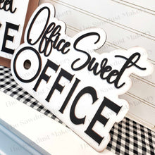 Load image into Gallery viewer, Interchangeable Office Sweet Office Sign Frame Bundle SVG | Laser Cut File | Glowforge | 3" Round Insert Frame | Seasonal Interchangeable