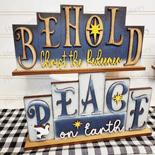 Load image into Gallery viewer, Add-on Mini Religious Nativity Word Block 5 & 6 Letter Sets | Mini Word Block laser Cut SVG File | Glowforge | Tiered Tray Laser decor SVG