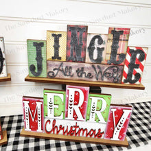 Load image into Gallery viewer, Add-on Mini Christmas Word Block 5 & 6 Letter Sets | Mini Word Block SVG File | Laser Cut File | Glowforge | Tiered Tray Laser decor SVG