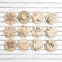 Load image into Gallery viewer, Vol. 2 ~ 12 Month Seasonal Bundle Candy Jar Cookie Jar lid Interchangeable Frame SVG File | Laser Cut File | Interchangeable Frame Insert