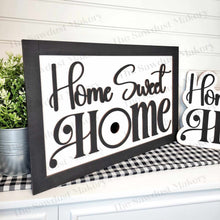 Load image into Gallery viewer, Interchangeable Home Sweet Home Sign Frame Bundle SVG | Laser Cut File | Glowforge | 3" Round Insert Frame | Seasonal Interchangeable