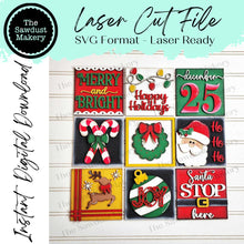 Load image into Gallery viewer, Christmas Sign Bundle Laser Cut File | Farmhouse Interchangeable Leaning Sign Bundle File SVG | Glowforge | Farmhouse Signs